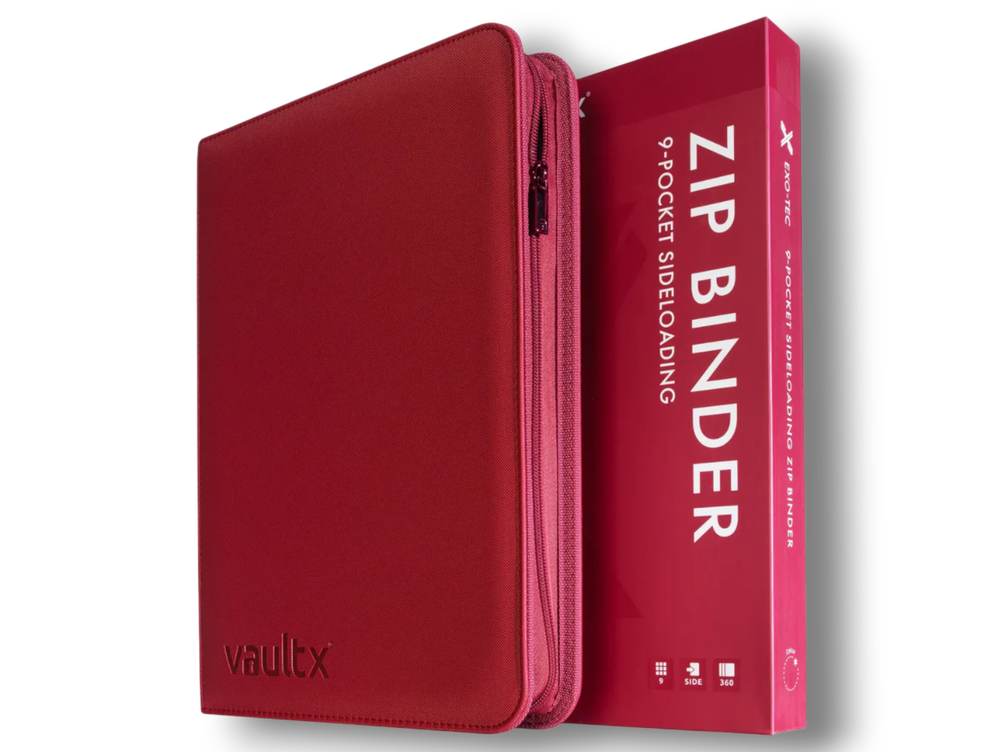 Vault X: EXO-TEC Metálico – 9 Bolsos (Vermelho) (360 Cartões)