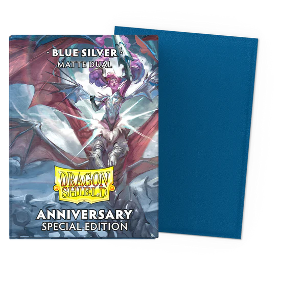 Dragon Shield Standard Matte Dual Sleeves - Edición especial - Azul y plata (100 fundas)